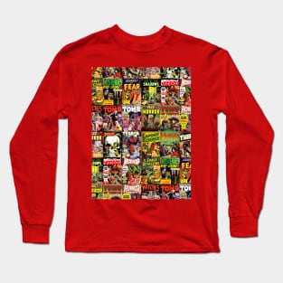 Creepy Comic Collage Long Sleeve T-Shirt